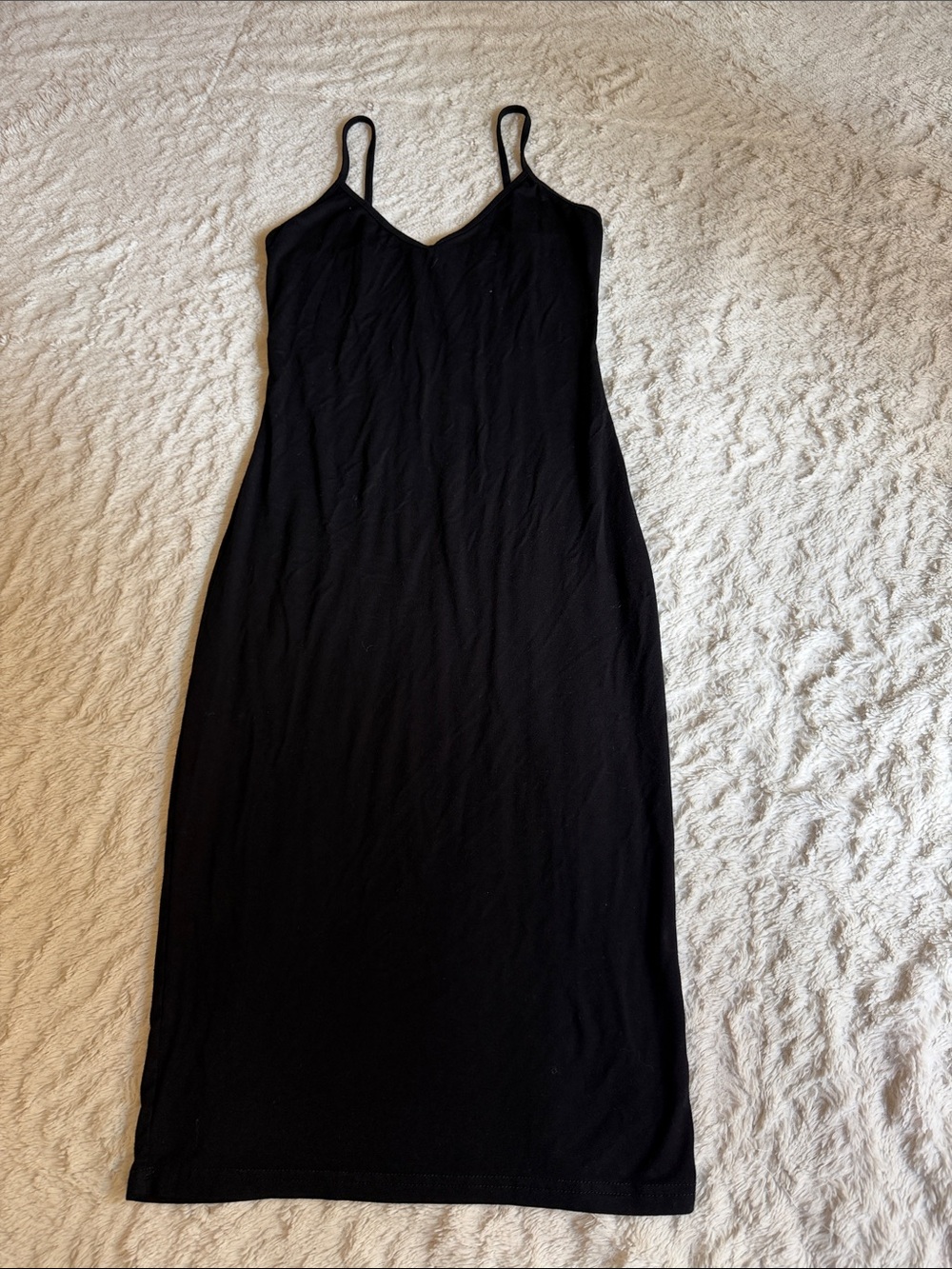 Black Slip Maxi Dress with Spaghetti Straps